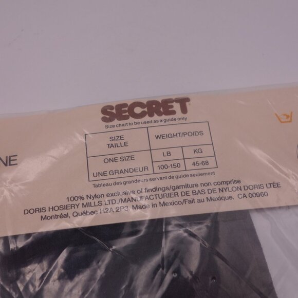 SECRET All Sheer Sandalfoot Nightshade 110-140LBS MEDIUM 100% Nylon Panty Hose - Picture 8 of 12